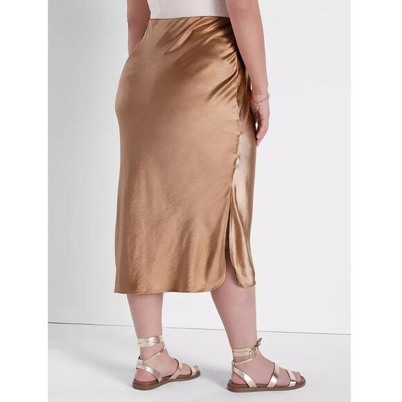 Lane Bryant Satin Shirttail Hem Slip Skirt Plus Size 26 New - Picture 2 of 11